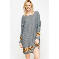 Mixed Print Tunic Dress