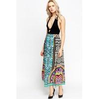 mix print maxi skirt