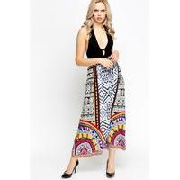 mix print maxi skirt