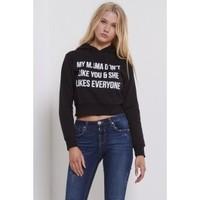 mia fleece cropped hoody my mama dont like you sweatshirt jumper top