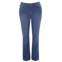 Midwash Blue Pear Fit Bootcut Jeans, Mid Blue