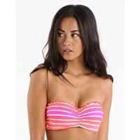 miami stripe bustier bandeau neon melon