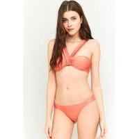 minkpink just peachy ruched orange bikini top bronze