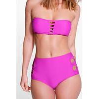 Mix And Match Cut Out Bikini Brief - purple