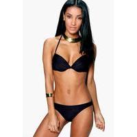 Mix and Match Underwired Rouch Bikini Top - black