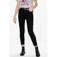 Mid Rise 30\' Leg Skinny Jeans - black