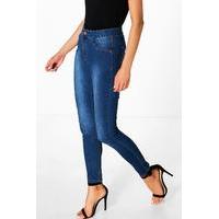 Mid Rise Skinny Tube Jeans - blue