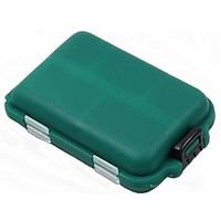 MINI Green Double-faced 10 Squares Fishing Tool Plastic Boxes for Fishing Parts 10 Compartments Portable Fishing Tackle Box