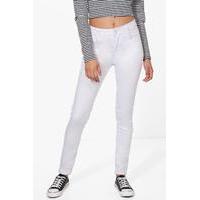 Mid Rise Skinny Jeans - white