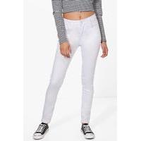 mid rise skinny jeans white