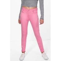 Mid Rise Skinny Jeans - pink