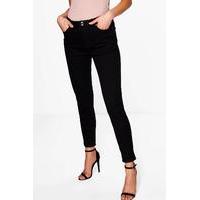 Mid Rise 32\' Leg Skinny Jeans - black