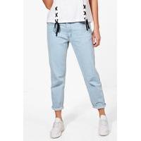 Mid Rise Light Bleached Boyfriend Jeans - bleach wash