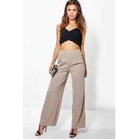 Millie Wide Leg Pleat Trouser - sand