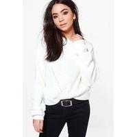 Mix Stitch Jumper - cream