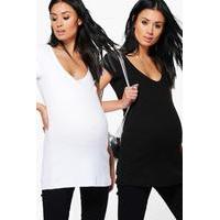 mia 2 pack ribbed over the bump t shirt multi