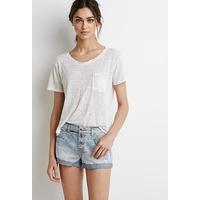 Mid-Rise Cuffed Denim Shorts