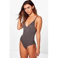 Mimi Basic V Neck Strappy Body - smoke