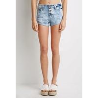 Mineral Wash Cuffed Denim Shorts