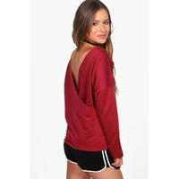 Milly Wrap Back Sweat - burgundy