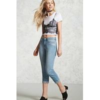 Mid-Rise Cropped Jeans