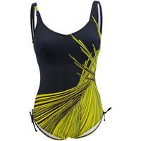 Miradonna Black and Yellow 1 Piece Swimsuit Shangai Diana Laces women\'s Swimsuits in black