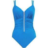 Miraclesuit 1 Piece Turquoise Swimsuit Razer Solid women\'s Swimsuits in blue