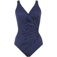 Miraclesuit 1 Piece Navy Swimsuit Dippin Dot Oceanus women\'s Swimsuits in blue