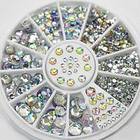 Mixed Sizes White Crystal Nail Art Rhinestones Acrylic AB Jewelry Shining Manicure Design