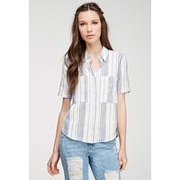 Mixed Stripe Linen-Blend Shirt