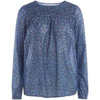 MICHAEL Michael Kors Michael Kors indigo sweater with golden micro flowers women\'s Shirt in blue