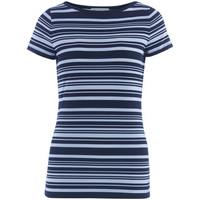 MICHAEL Michael Kors Michael Kors white and blue striped sweater women\'s Shirts and Tops in white