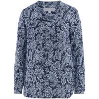 MICHAEL Michael Kors Michael Kors white and blue floral silk shirt women\'s Shirt in blue