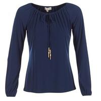 michael michael kors gathered tie womens blouse in blue