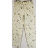 Michele size 14 cream with flowers jean type trouser