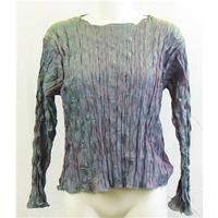 michel le brun purplish green crinkly blouse size l