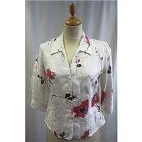 Minuet - Size: 10 - Cream and red - Linen - Blouse