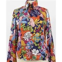 Miss Sixty Size Large (UK 10) Multicoloured 60\'s Style Psychedelic Print Zip Thru Blouse