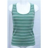 Mistral green striped vest top Size 14