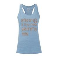 mio skincare womens performance slogan vest light blue uk 10