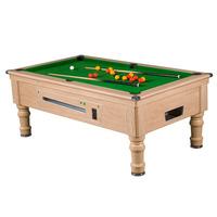 Mightymast 6ft Prince Slate Bed English Pool Table - Green, Oak