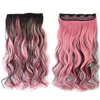 Mix Color Body Wave Synthetic Thick Hair Extensions Clip-on Hair