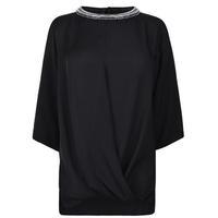 michael michael kors embellished neckline silk blouse