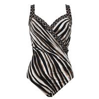 Miraclesuit 1 Piece Brown Swimsuit Sanibel Opposites Attract