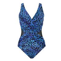 Miraclesuit 1 Piece Blue Swimsuit Crossover Purr-fection