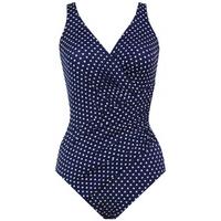 Miraclesuit 1 Piece Navy Swimsuit Dippin Dot Oceanus