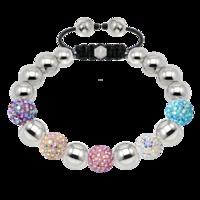 Mixed Coloue Crystal & Stainless Steel 10mm Bracelet