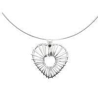 Mishca Jewels Sterling Silver Heart Design 42cm Necklace