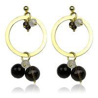 Mishca Jewels Gold Plated Sterling Silver Circle Drop Earrings