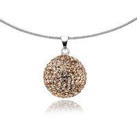 Mishca Jewels Sterling Silver Rose Swarovski Sphere Necklace